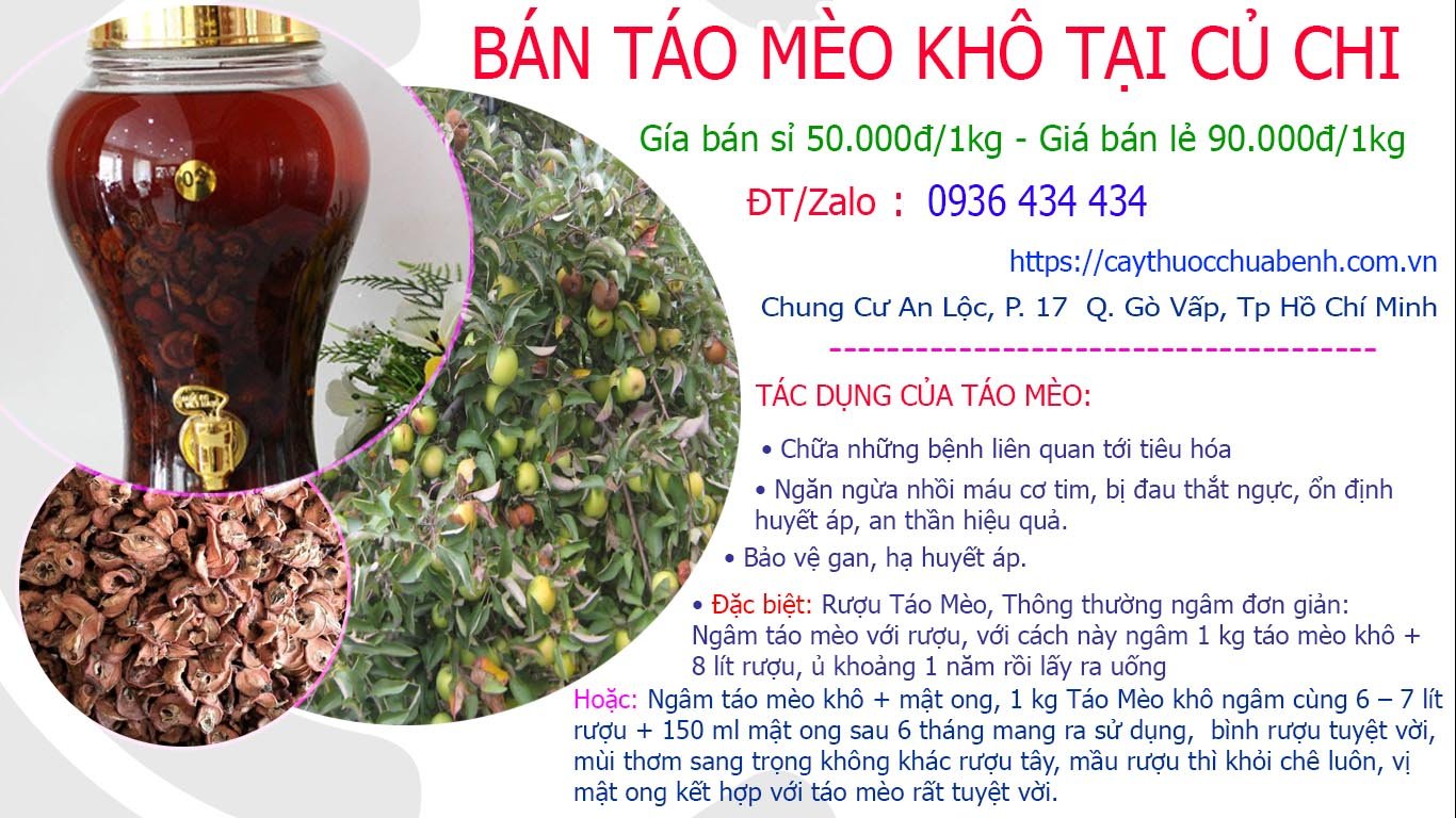 Bán Táo Mèo khô ngâm rượu uy tín tại Củ Chi giá từ 50k